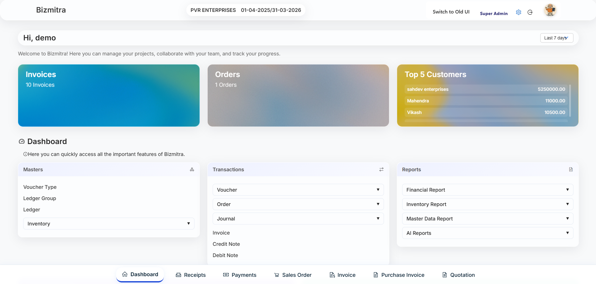 ERP Dashboard
