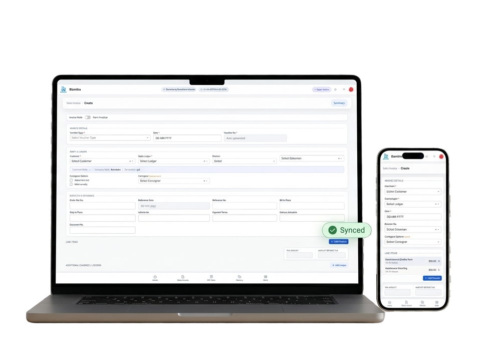 Bizmitra GST Billing Software Dashboard